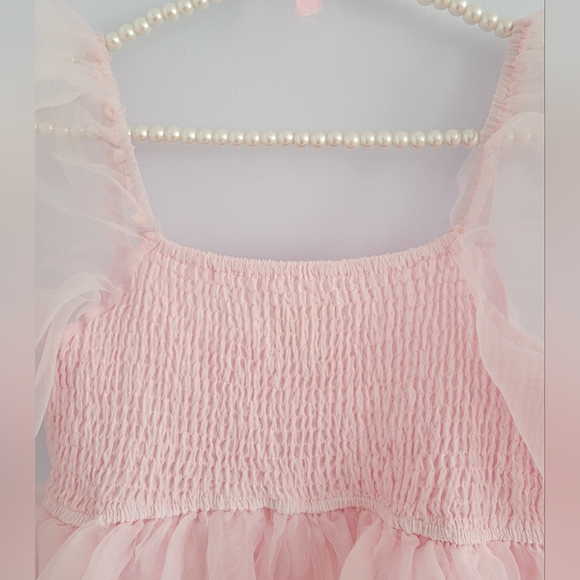 Francescas Light Pink Puff Sleeve Babydoll Dress - Picture 4 of 5
